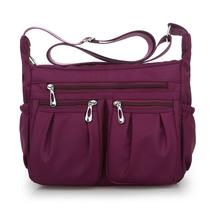 Bolsa Messenger Oxford Nylon com vários compartimentos para mulheres 26x10x20cm Bolsa Messenger Oxford Nylon com vários compartimentos para mulheres 26x10x20cm