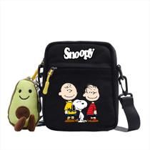 Bolsa Messenger Snoopys Anime Canvas Ombro 14x5x18cm