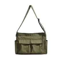 Bolsa Messenger Utility Canvas para mulheres e homens 40x15x32cm