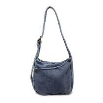 Bolsa Messenger Vintage Denim de grande capacidade 27x11x24cm