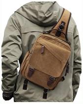 Bolsa Messenger WEPLAN - Mochila Sling de Lona Cáqui