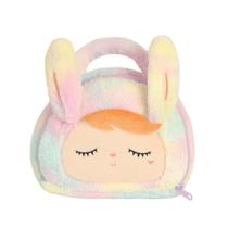 Bolsa Metoo Plush Coelha Arco-Íris Com Laço e Alça De Mão - Bup Baby