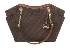 Bolsa Michael Kors Jet Set Travel Brown Signature PVC