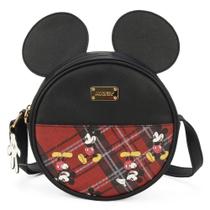 Bolsa Mickey Orelhas BMK78595 Redonda Pequena Xadrez