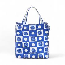 Bolsa Mimo Farm Palermo Quadriculado Azul e Branca Verão 25