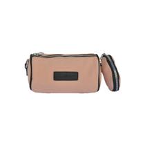 Bolsa mini bag alça ombro e transversal estilo cilindro com porta-moedas impermeável