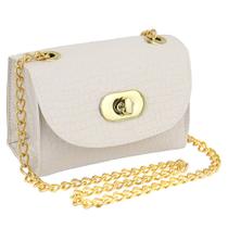 Bolsa Mini Bag Croco Feminina de Alça e Fecho Alice Borba Lavini Bolsa Mini Bag Croco Feminina de Alça e Fecho Alice Borba Lavini