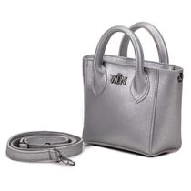 Bolsa Mini Bag Metalizada Feminina Tendencia Delicada Blogueira Alça Fixa e Transversal Removivel Forrada