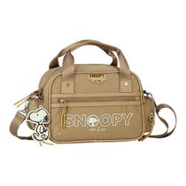 Bolsa Mini Baú Oficial Snoopy Colors Em Nylon Sp2849Ta Taupe