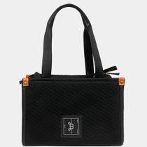 Bolsa mini box de matelasse de malha preto