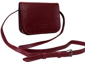 Bolsa MIni Em Couro Legitimo Pequena Tiracolo Transversal Alça Ajustavel