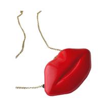 Bolsa Mini Em Forma De Lábios Vermelhos Bolsa De Ombro Estilosa Feminina Com Zíper E Corrente Bolsa Mini Em Forma De Lábios Vermelhos Bolsa De Ombro Estilosa Feminina Com Zíper E Corrente