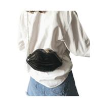 Bolsa Mini Em Forma De Lábios Vermelhos Bolsa De Ombro Estilosa Feminina Com Zíper E Corrente