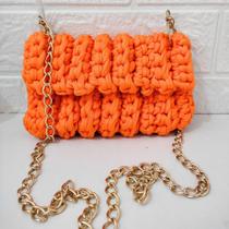 Bolsa mini Feminina de Crochê estilo Festa com Corrente