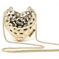 Bolsa Mini Forma Coração Texturizada Ombro Transversal -