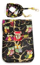 Bolsa Mini transversal coruja feminina Preta + relógio de led