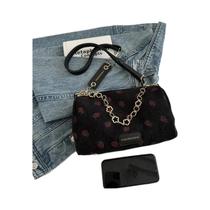 Bolsa Mini Transversal De Corduroy Com Estampa De Morango, Estilo Fresco, Bolsa De Ombro Para