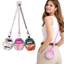 Bolsa Mini Transversal Redonda Feminino e Masculino, Compacta e Estilosa para toda ocasião Bolsa Mini Transversal Redonda Feminino e Masculino, Compacta e Estilosa para toda ocasião