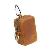 Bolsa Mini Vintage De Couro Genuíno Com Zíper, Porta-Chaves, Carteira De Moedas, Bolsa De Cintura