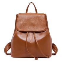 Bolsa Mochila BOYATU de Couro Genuíno Feminina - Marrom