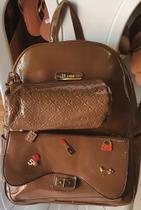 Bolsa Mochila cor marron. Napa cintética Bolsa Mochila cor marron. Napa cintética