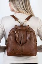 Bolsa mochila de couro croco 3 em 1 Marina