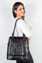 Bolsa mochila de couro croco Lívia Bolsa mochila de couro croco Lívia