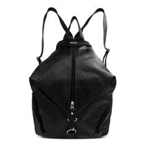 Bolsa mochila de couro preta Mara