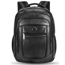 Bolsa Mochila de Couro Universitária Unissex Grande Reforçada Cabo de Aço Grande