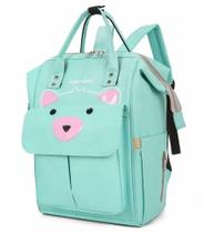 BOLSA MOCHILA de Maternidade GATINHO verde água MULTIFUNÇÕES impermeável - OMG