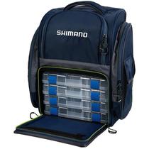 Bolsa mochila de pesca shimano back pack xl 25l - c/ 4 estojos lugb15 para iscas - carretilhas - apetrechos