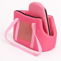 Bolsa Mochila Dobrável Transporte Pet Rosa Gato Cão Viagem