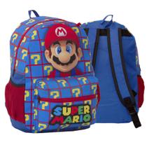 Bolsa Mochila Escolar Azul Costas Super Mario Game Passeio