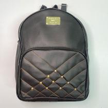 Bolsa mochila escolar com detalhe na costura rebite feminina macia