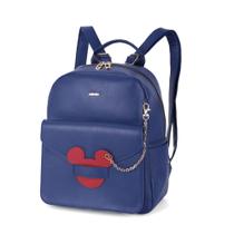Bolsa Mochila Escolar Infantil Juvenil Mickey PU Alça Ajustável Com Espelho Bolso Frontal UP4YOU