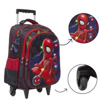 Bolsa Mochila Escolar Menino Spider Man 3D Rodinha Barata