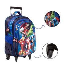 Bolsa Mochila Escolar Menino Vingadores Carrinho Barata