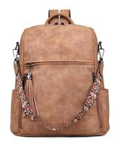 Bolsa Mochila FADEON de Couro para Mulheres - Marrom