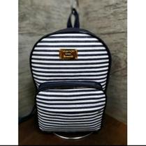 Bolsa Mochila Feminina 0045 Azul Listras