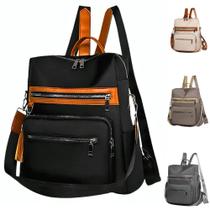 Bolsa Mochila Feminina Com Alça Transversal e Costas Antifurto Impermeável Passeio Escola Trabalho