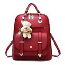 Bolsa Mochila Feminina Com Chaveiro Urso material sintético reforçada BL1201
