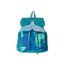 Bolsa Mochila Feminina Costas Infantil Juvenil Escolar Menina Brilhante Calda de Pequena Sereia Sweet Lili July