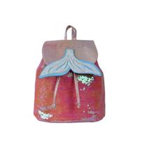 Bolsa Mochila Feminina Costas Infantil Juvenil Escolar Menina Brilhante Calda de Pequena Sereia Sweet Lili July