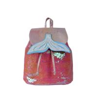Bolsa Mochila Feminina Costas Infantil Juvenil Escolar Menina Brilhante Calda de Pequena Sereia Sweet Lili July