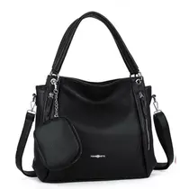 Bolsa Mochila Feminina Grande De Ombro Com Alça Transversal De Couro PU TM9034 LING