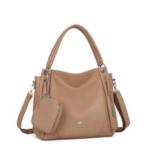 Bolsa Mochila Feminina Grande De Ombro Com Alça Transversal De Couro PU TM9034 LING