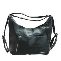 Bolsa Mochila Feminina Grande Hobo Sacola Preta Couro PU