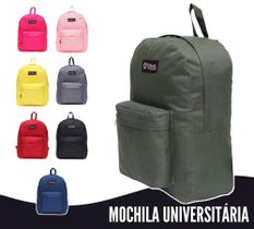 Bolsa Mochila Feminina Masculina Escolar Lisa Mochila Básica Verde