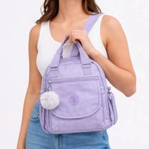 Bolsa Mochila Feminina Nylon Leve Casual Elegante Moderna