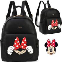 Bolsa Mochila Feminina Preta Sintética Minnie Mouse da Disney Luxcel Bolsa Mochila Feminina Preta Sintética Minnie Mouse da Disney Luxcel